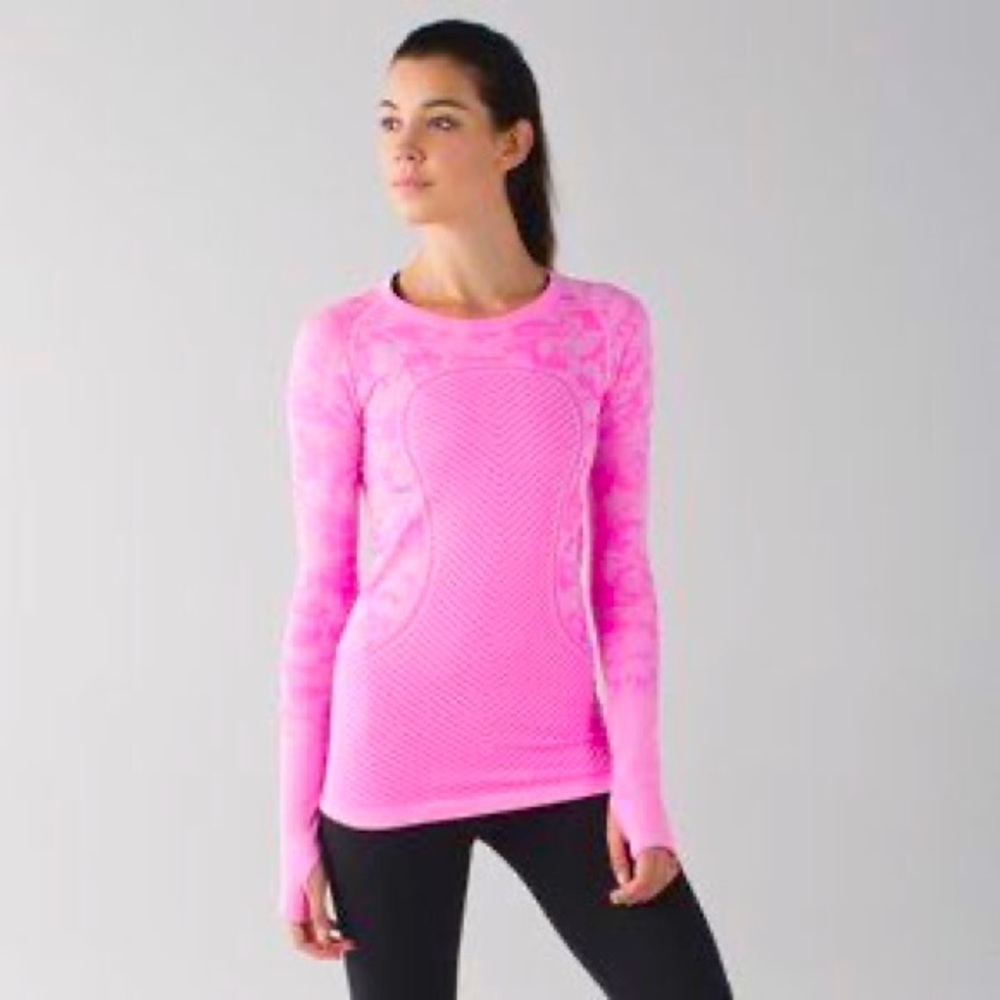 Neon pink Lululemon swiftly tech